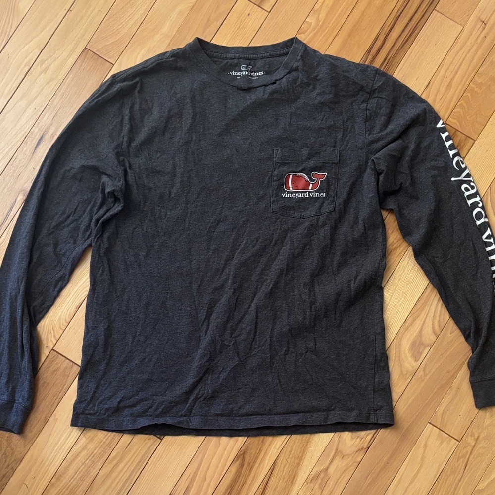 Vineyard Vines Men's Dark Gray Long Sleeve Tee